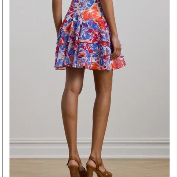 Lauren Ralph Lauren Womens Tiered Floral Georgette Ruffle Skirt Size 14 NWT #A1 - Picture 3 of 10